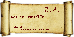 Welker Adrián névjegykártya